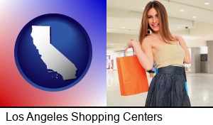 Los Angeles, California - a young woman shopping at the mall