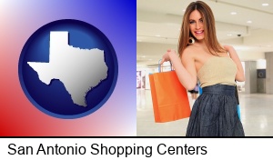 San Antonio, Texas - a young woman shopping at the mall
