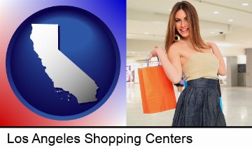 a young woman shopping at the mall in Los Angeles, CA