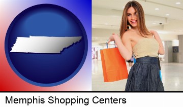 a young woman shopping at the mall in Memphis, TN